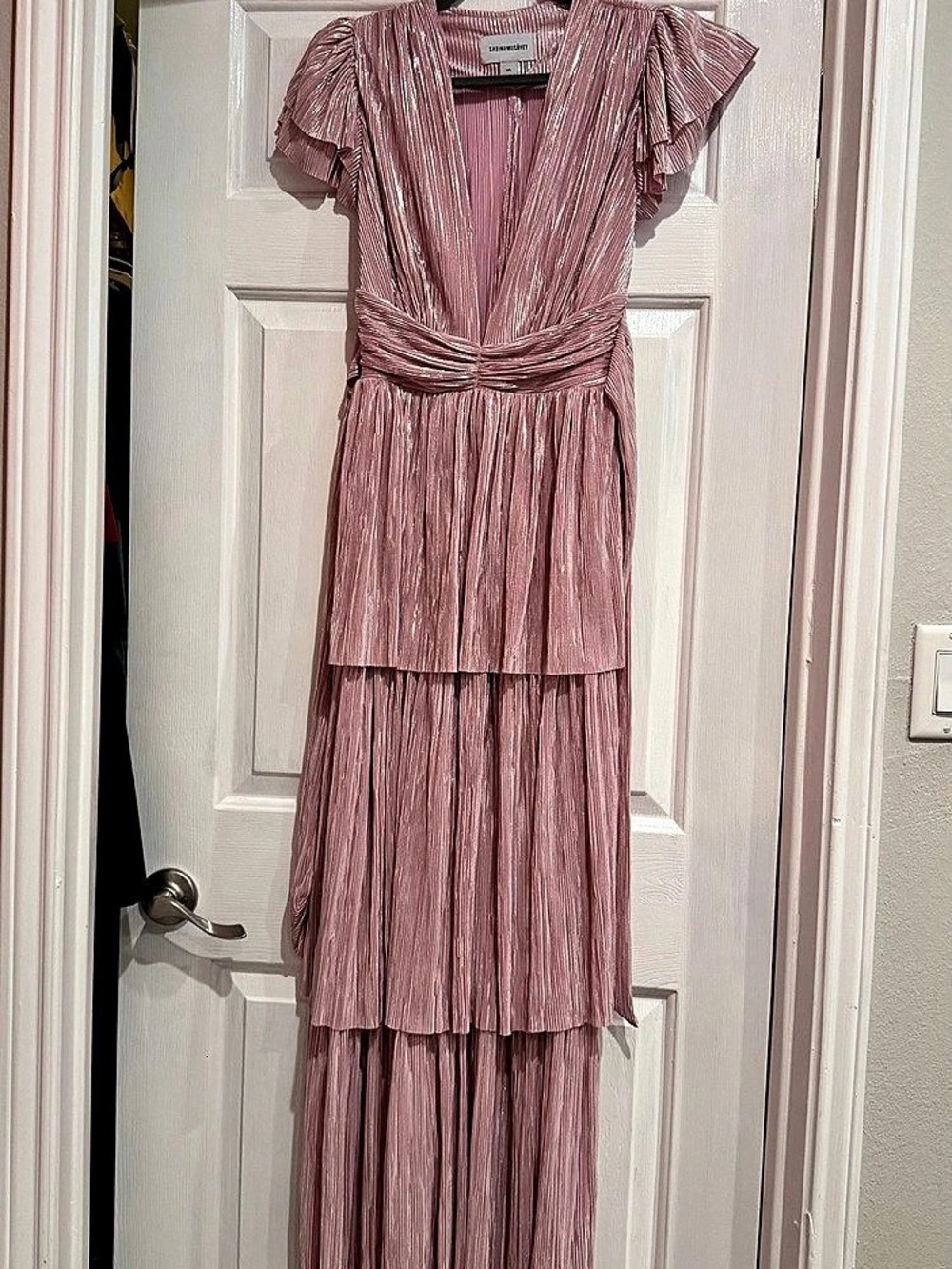 Sabina Musayev Pleated Maxi Dress in Pink Size XS